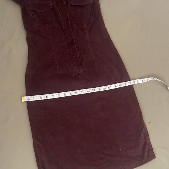 JEANOLOGY Corduroy Brown color, buttons closing front Womens midi DRESS size 8 - Picture 15 of 16